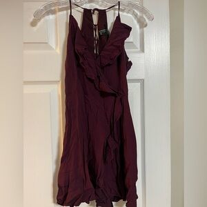 FOREVER 21 Elegant Burgundy Ruffle Dress